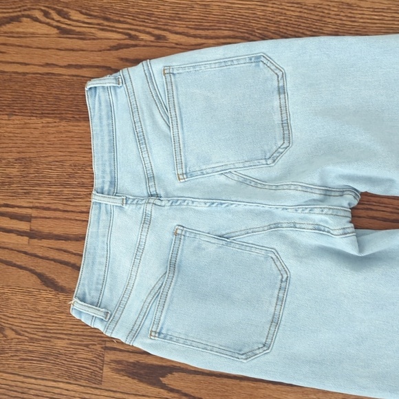 Egreis Rare Slimming Jeans Light Blue Denim Panel High Waist Ankle Slit W25 L32 - Picture 5 of 10